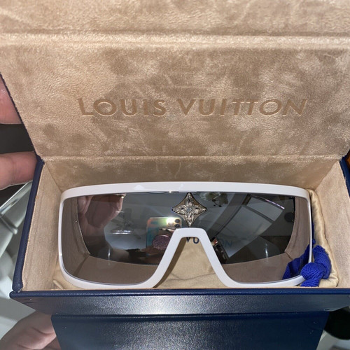 Louis Vuitton Cyclone Sport Mask Sunglasses White Silver Mirror Limited Edition!