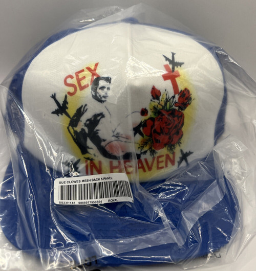 Supreme-Sex In Heaven Mesh Back 5-Panel Hat Royal Ss23 Week 10 New Authentic