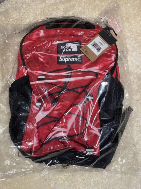 Supreme The North Face Printed Borealis Trompe L'oeil Backpack Red SS23