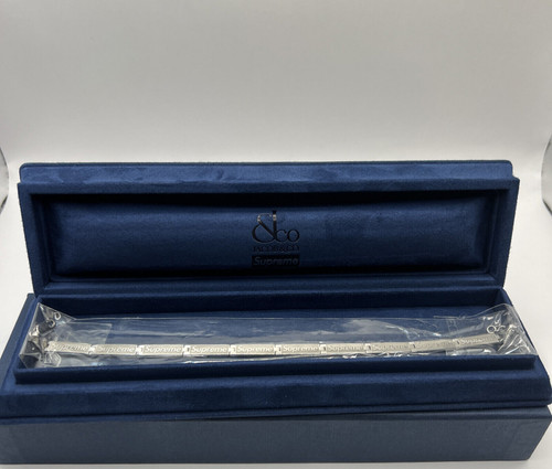 Supreme jacob & co box logo link bracelet in sterling silver (size l-xl )