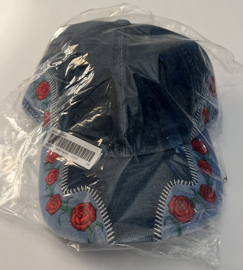Supreme Roses 6-Panel Hat Os Indigo Ss23 Week 18 (100% Authentic) Brand New