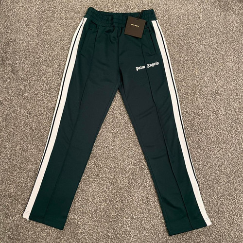 Palm Angels Men's Green and White Joggers-tracksuits