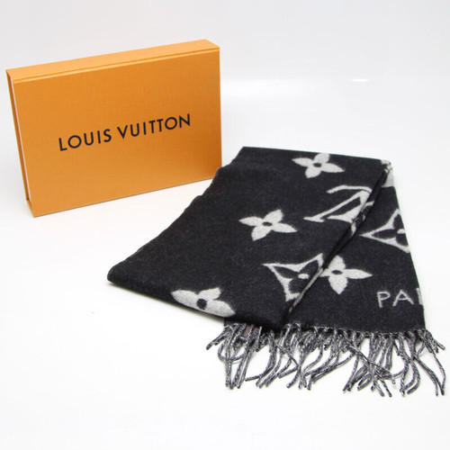 Louis Vuitton Muffler Escharp Reykjavik M71040 Color Noir Cashmere 100%