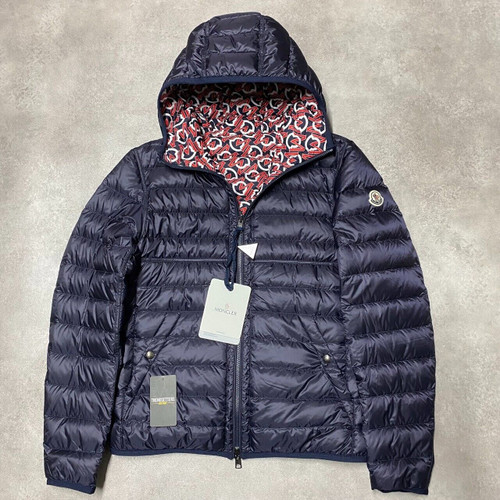 100% AUTHENTIC MONCLER REVERSIBLE ZOIS DOWN PUFFER JACKET SIZE 2 3 M MEDIUM NAVY