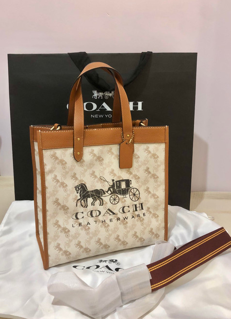 Coach Field Tote Horse And Carriage Print And Carriage Badge