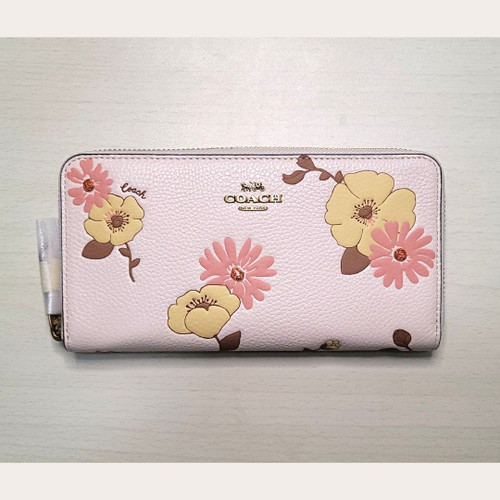 Coach wallet long wallet large purse coin bag coins case card holder cardholder phone wallet wristlet Flower