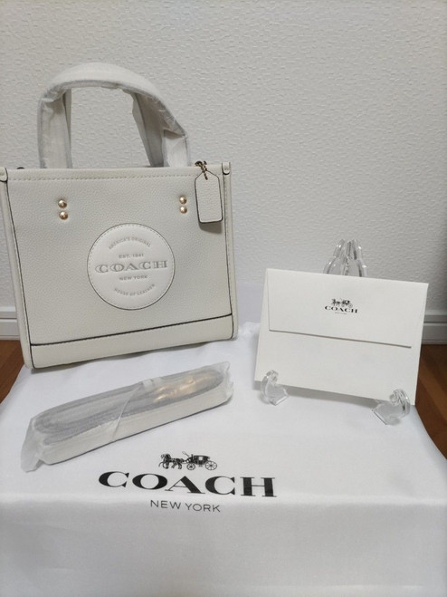 Coach Tote Bag Handbag White Dempsey Shoulder Bag 2 Way Bag C5268 Outlet