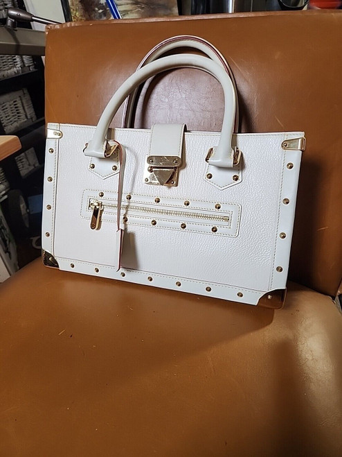 Louis Vuitton White Studded Suhali Leather Le Fabuleux Bag GOAT LEATHER M91815
