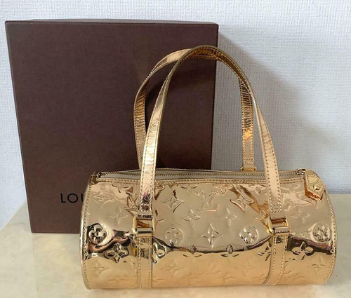Louis Vuitton LV Mirror Papillon Gold Monogram Hand Bag Purse Woman Auth Rare