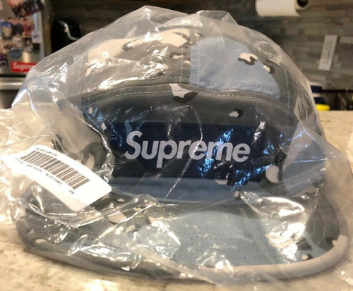NWT Supreme Blue Chocolate Chip Camo Military Camp Cap Hat SS20