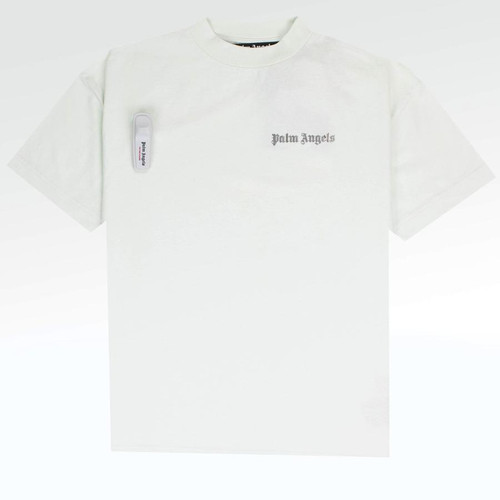 PALM ANGELS SECURITY TAG CREAM SILVER T SHIRT