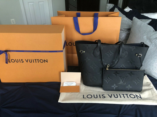100% AUTHENTIC Louis Vuitton Neverfull Empreinte Noir-BRAND NEW wBox & Receipt