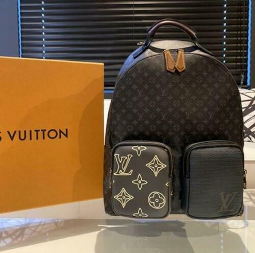 Louis Vuitton Backpack Multi Pocket Bag M45455 Monogram Eclipse Auth New receipt