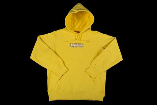 Supreme FW19 Yellow Bandana Box Logo Large Hoodie DS AUTHENTIC BRAND NEW DSWT