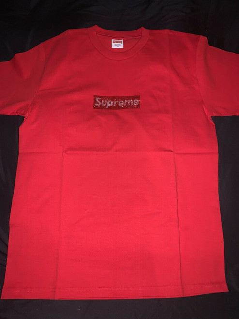 Supreme Swarovski Box Logo Tee T-Shirt Red