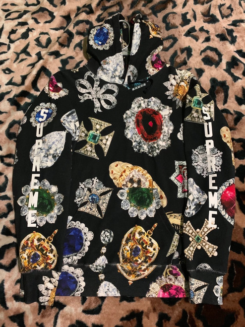 2020 Jewels Supreme hoodie with supreme along sleeves