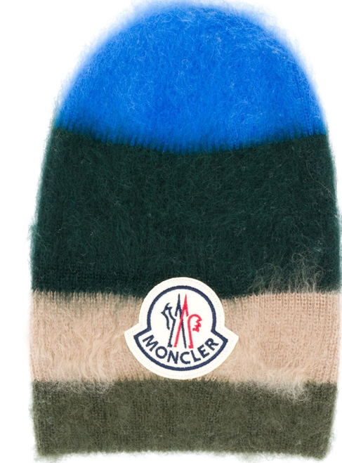 Hot 2020 New Season Moncler mohair blend stripe knit hat