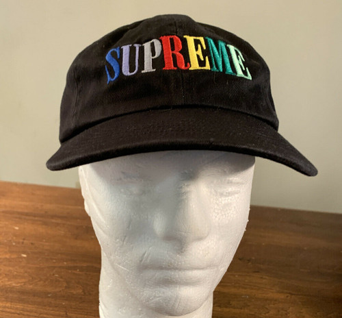 SUPREME MULTI COLOR 6-PANEL BLACK OS FW20 WEEK 1, (IN HAND) BRAND NEW AUTHENTIC