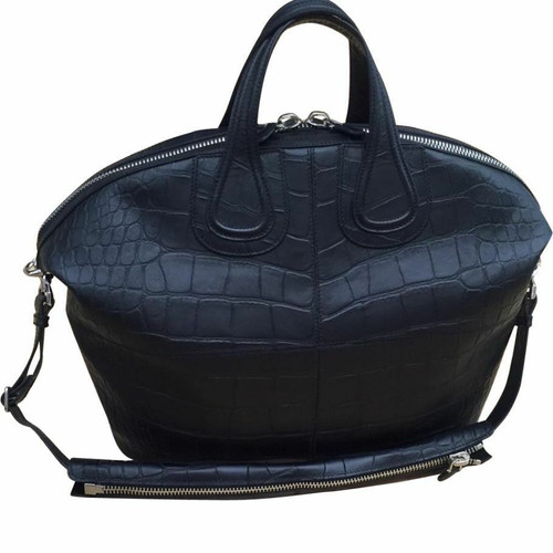 RARE Givenchy Black Alligator Crocodile Leather Carryall Satchel Handbag
