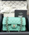 CHANEL Classic W Flap Bag Chain Shoulder Purse Matelasse Tiffany Blue Caviar New