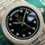 Rolex Day Date 36mm Black String Diamond Dial 18k Yellow Gold Diamond Watch