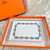Hermes PARIS Porcelain Change Tray Plate CHAINE D'ANCRE PLATINUM 16x12cm wBox3