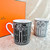 Hermes Porcelain Cup H Deco Mug Tableware Set A Pair of Two White & Black wCase