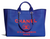 Chanel 21S Deauville Blue Orange Large Shopping 30cm 2 Way Silver Chain Tote Bag