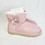 UGG Women's Pink Mini Bailey Button Bling Ankle Shearling Classic Boots