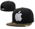 Black Snapback Hat with White Apple Logo and Camouflage Brim