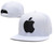 White Snapback Hat with Black Apple Logo