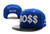 BOSS Logo Snapback Hat - Blue and White