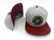Gray BRIXTON Snapback Hat/Hats with Beige Logo and Wine Red Brim