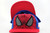 Blue Marijuana Spider-Man Snapback Hat with Gray Logo