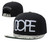 Black with White Logo DOPE Snapback Hat - Style 17