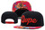 DOPE Snapback Hat with Red Logo on Black with Leopard Brim