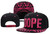 Style 4 Black with Pink Logo DOPE Snapback Cap
