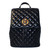 Versace Black Leather Medusa Quilted Flap Backpack DBFI160S