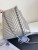 CHANEL SILVER METALLIC CHEVRON QUILTED CALFSKIN LEATHER SMALL BUCKET BAG