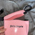 Palm angels cross body padlock bag in baby pink plastic