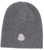 2020 Gray New Season Moncler logo-patch beanie (Gray with sliver Logo)