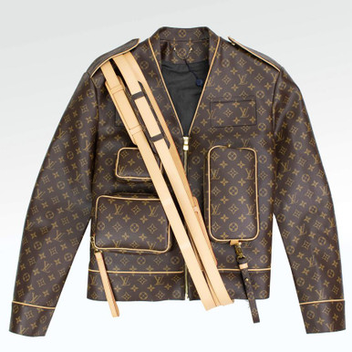 LOUIS VUITTON MONOGRAM BROWN ADMIRAL LEATHER JACKET