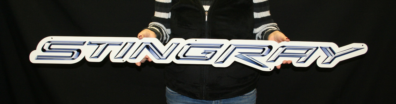 Corvette C7 Stingray Script Emblem Steel Sign