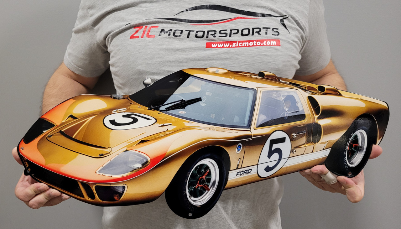1966 Ford GT40 Gold Number 5 Steel Flat Sign
