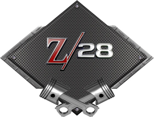 Chevy Camaro  Z/28 Black Diamond Cross Pistons Steel Sign