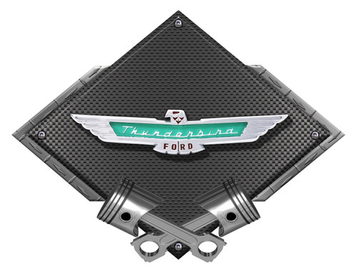 Thunderbird Emblem Black Carbon Diamond Steel Sign