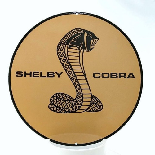 Shelby Cobra Gold Steel Sign