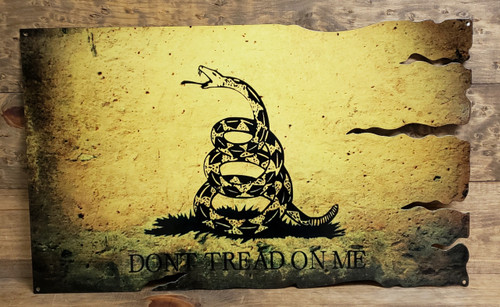 Yellow DON'T Tread On Me Snake Steel Sign