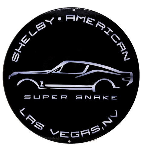 Shelby Car Black Vegas Round Metal Sign