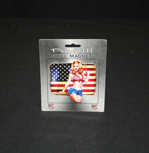 USA Pin Up Flag Steel Magnet
